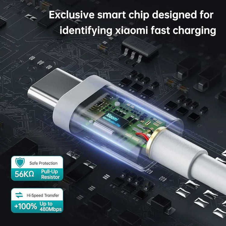 کابل تبدیل USB به USB-C سمگپرس مدل mi Turbo Charger به طول 1 متر