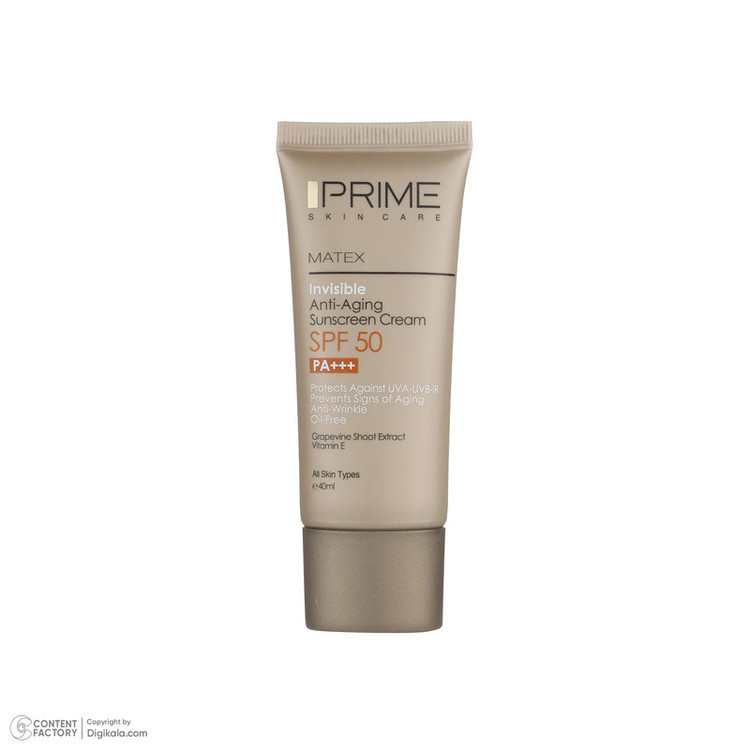 کرم ضد آفتاب بیرنگ پرایم SPF 50 مدل Matex حجم 40 میلیلیتر